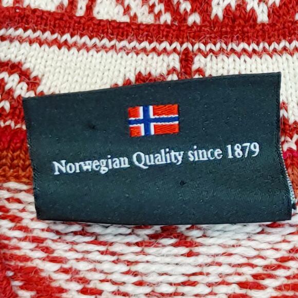 Dale of Norway Fair Isle Knitted Wool Cardigan Full Zip Red White - Picture 4 of 8